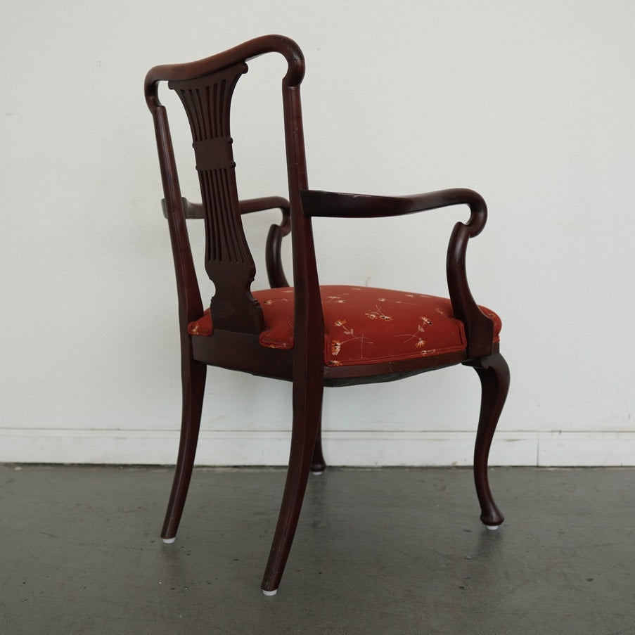 Vintage Mahogany Lyre-Back Armchair