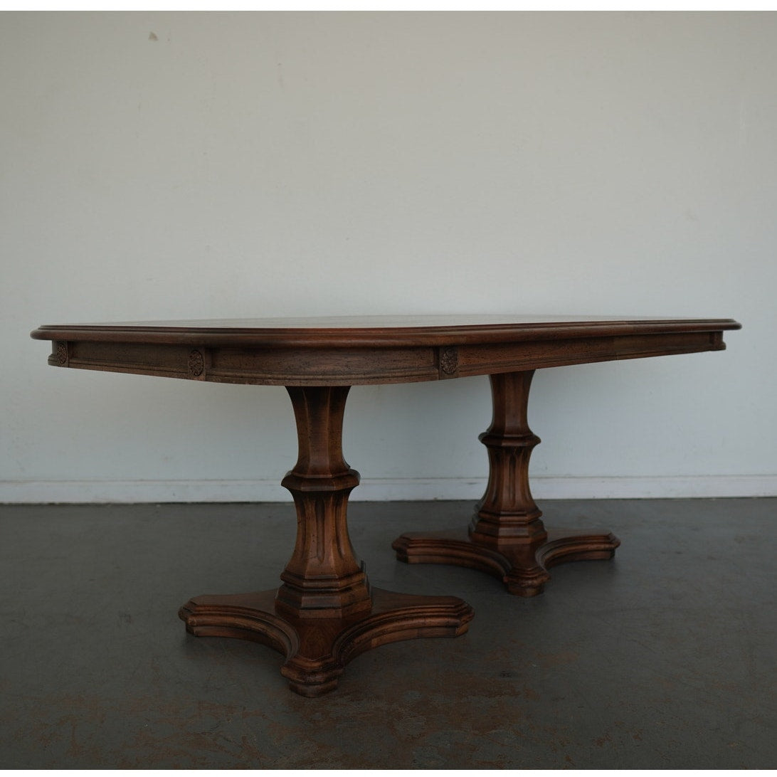 Vintage Century Furniture Double Pedestal Extension Dining Table