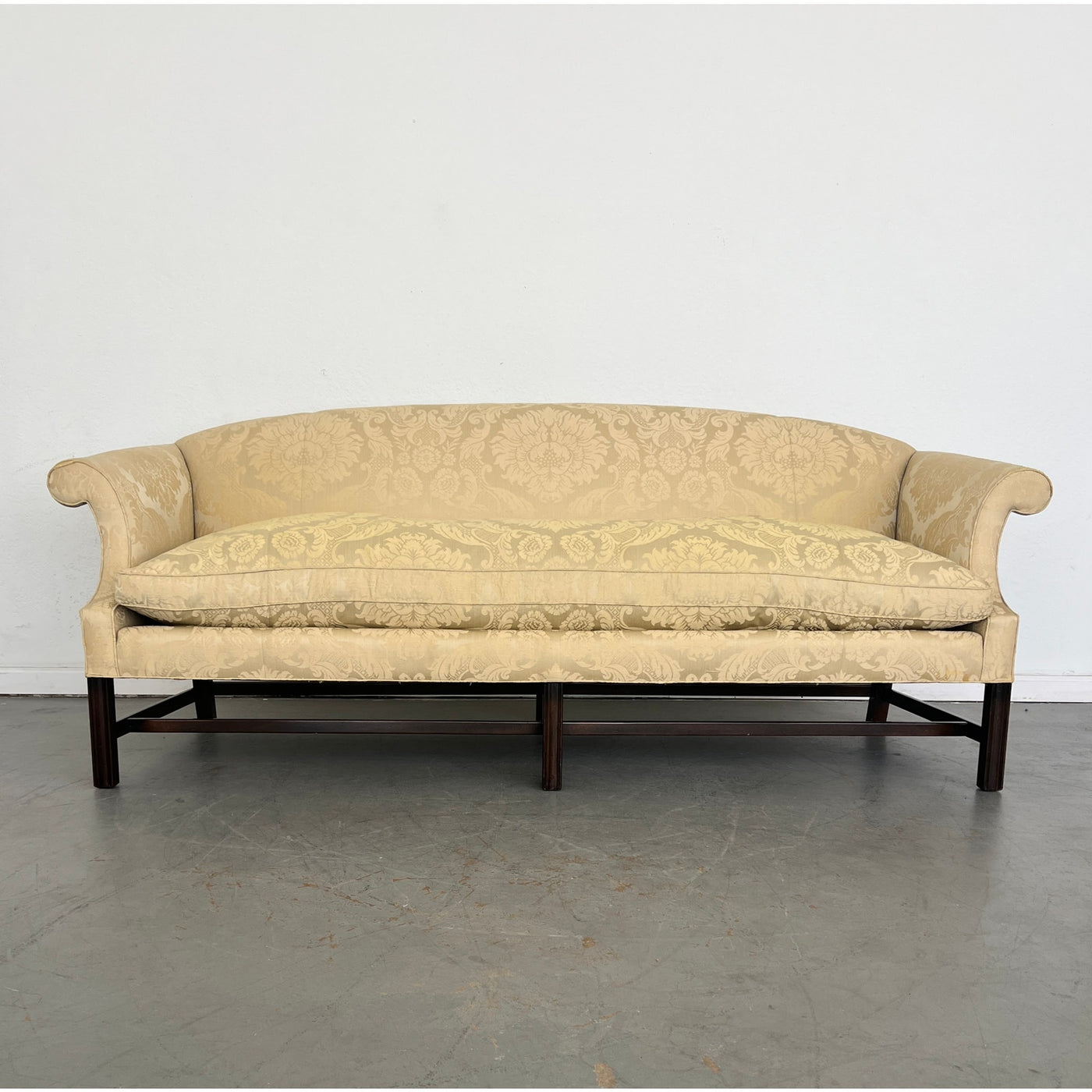Vintage Chippendale Camelback Sofa