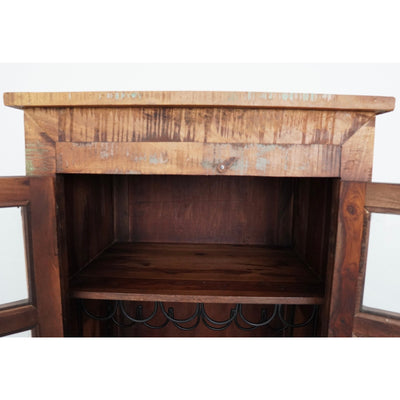 European Reclaimed Wood Wine Cabinet