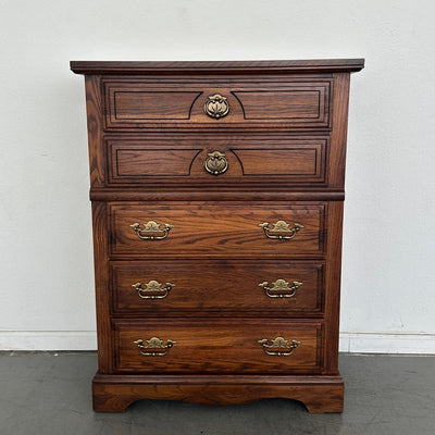 Vintage Broyhill Lenoir House 5-Drawer Oak Dresser