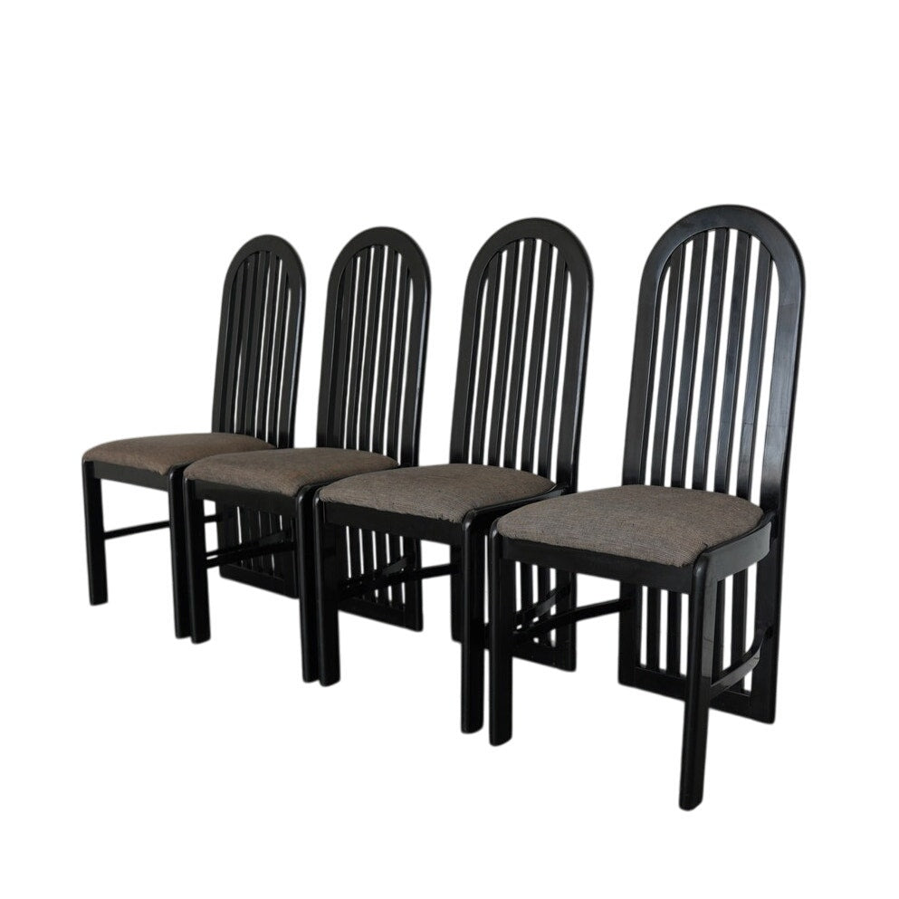Vintage Pallavisini Italian Modern High-Back Dining Chairs (Set of 4)