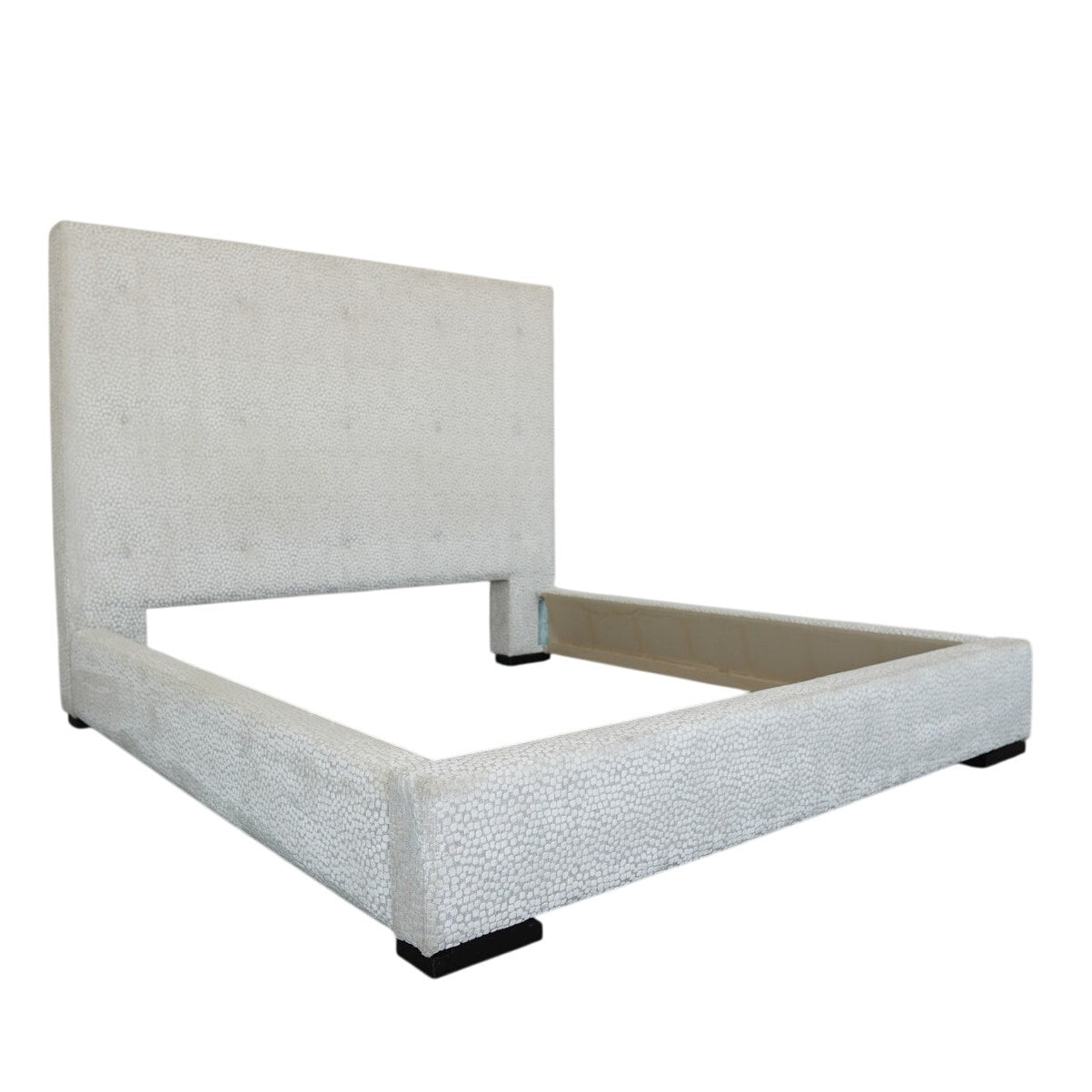Textured Velvet Upholstered King Bed