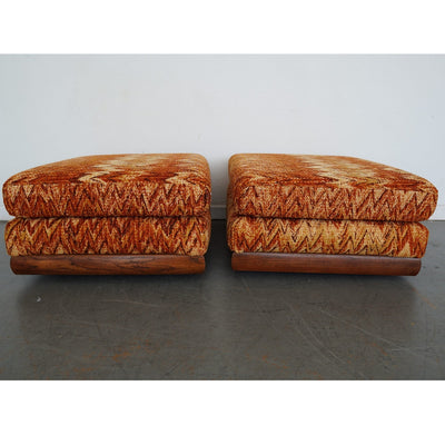 Vintage Riverside Upholstery Lounge Chairs & Ottomans (Set of 4)