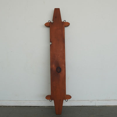 Vintage Rustic Wood & Iron Wall Pot Rack