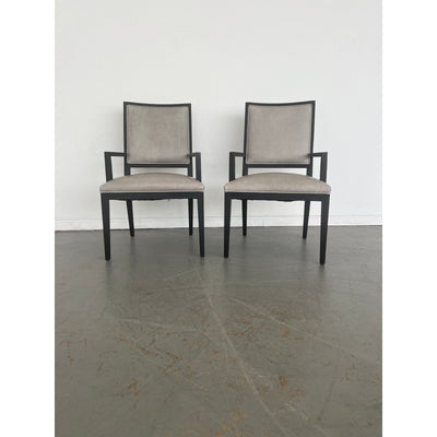 Restoration Hardware French Contemporary Leather Armchairs (Set of 2)