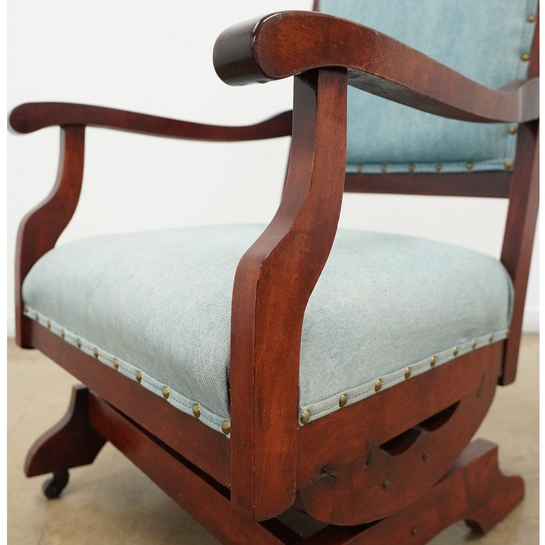 Eastlake Rocker Blue Vintage Eastlake Revival Platform Rocking Chair – Lu and Home