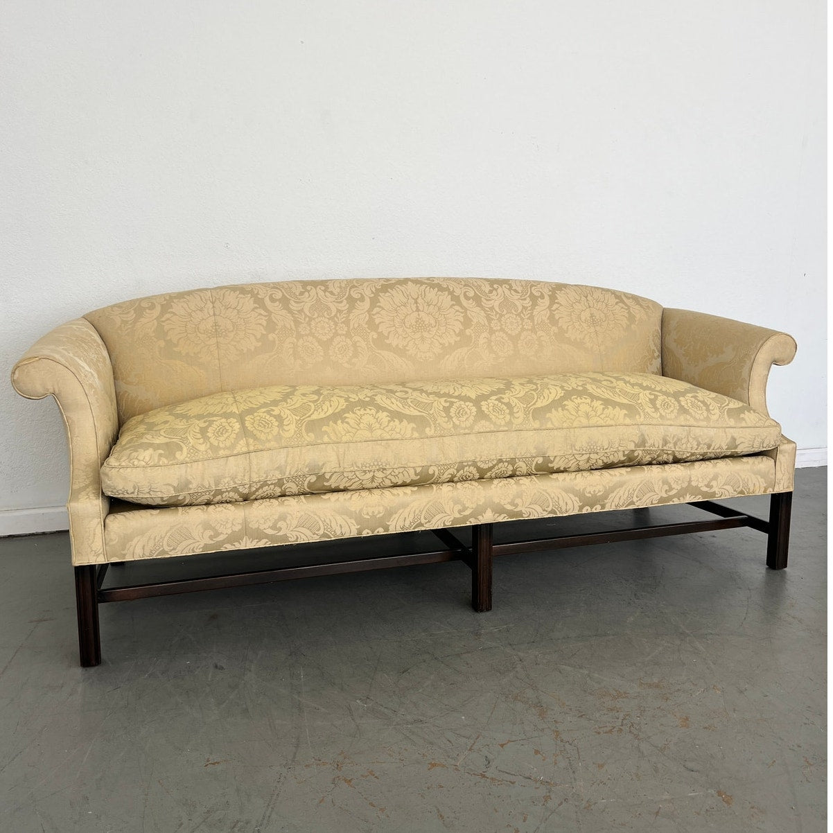 Vintage Chippendale Camelback Sofa