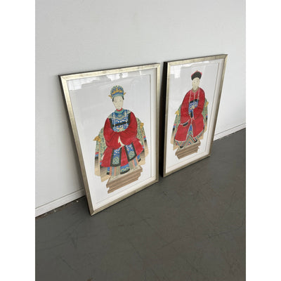 Neiman Marcus Regal Asian Figure Statuette Print I & II (Set of 2)
