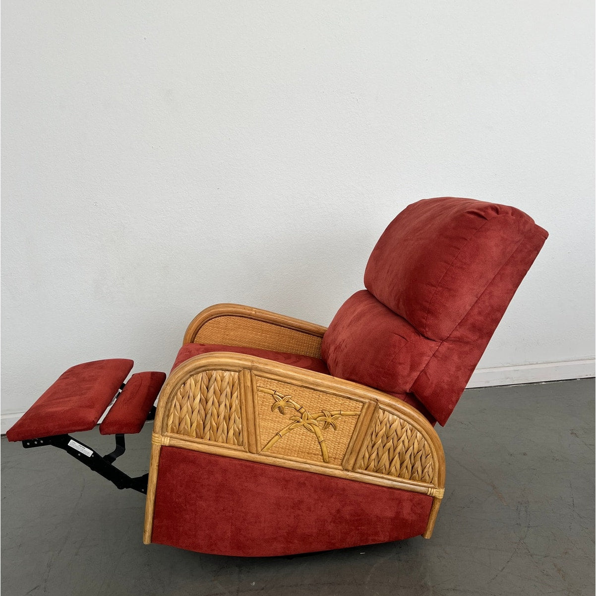 Vintage Rattan Swivel Glider Recliner
