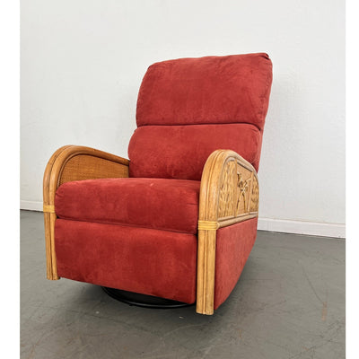 Vintage Rattan Swivel Glider Recliner