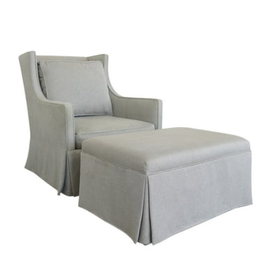 Upholstered Swivel Armchair & Ottoman