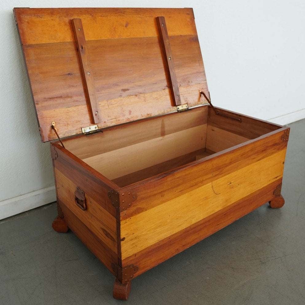 Vintage Rustic Pine Blanket Chest
