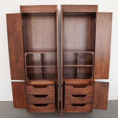 Vintage Henredon Scene One Armoire Cabinet (Set of 2)