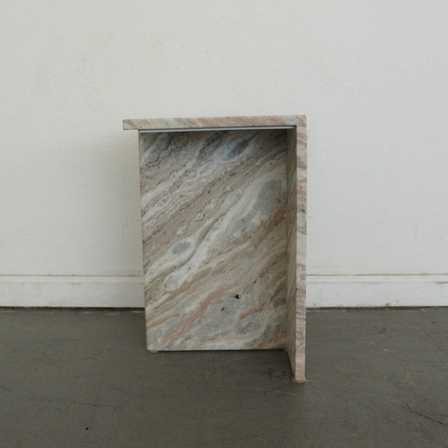 CB2 Tall Marble Side Table