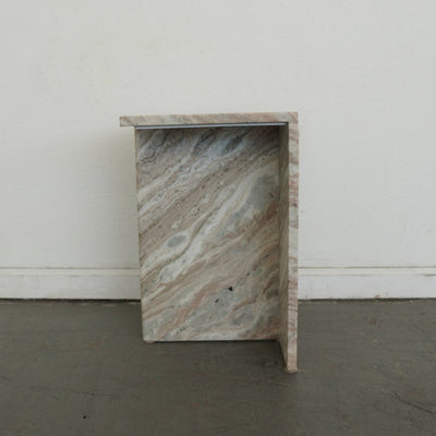 CB2 Tall Marble Side Table