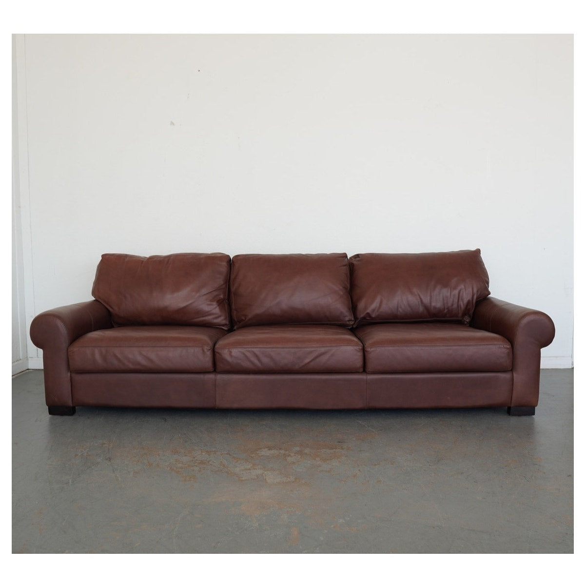 Pottery Barn Turner Roll Arm Leather Sofa