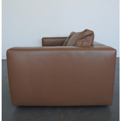 Design Within Reach Reid Leather Sofa & Ottoman