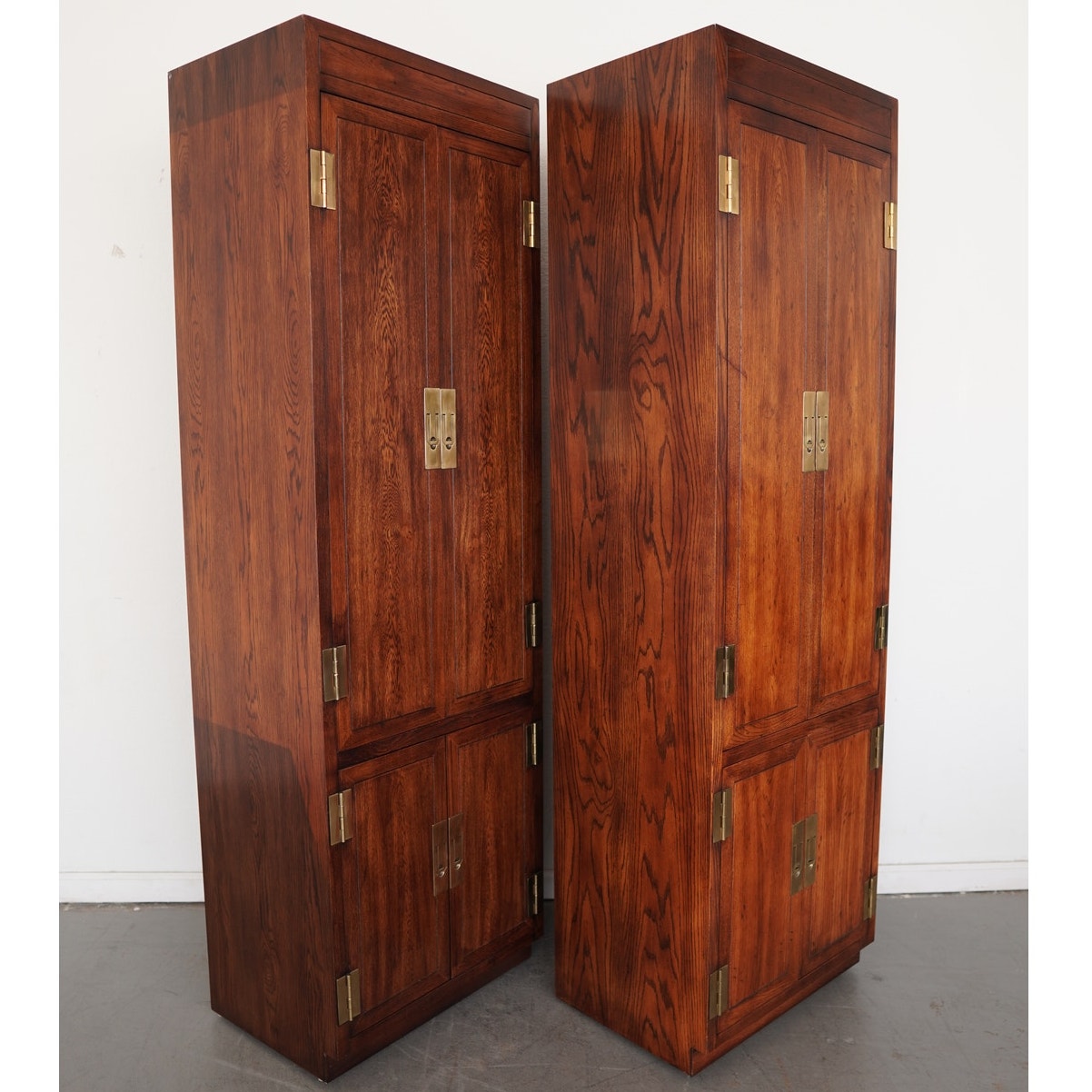 Vintage Henredon Scene One Armoire Cabinet (Set of 2)