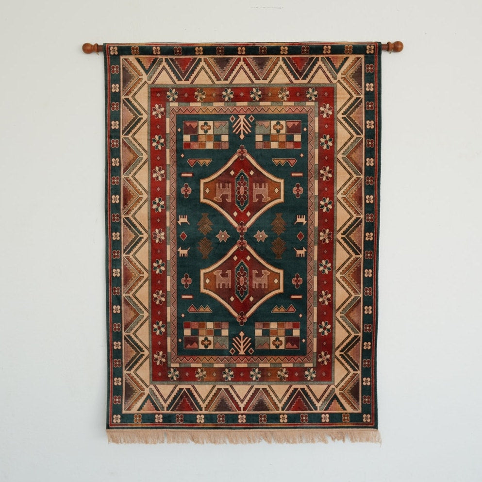 Vintage Geometric Woven Wall Tapestry