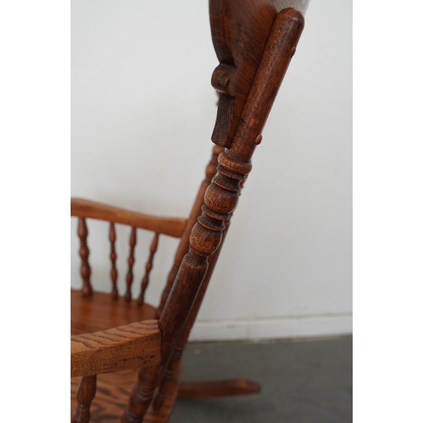 Vintage Carved Oak Rocking Chair
