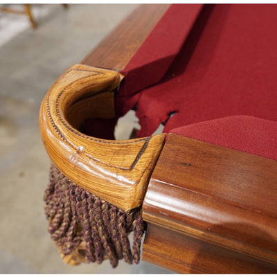 Solid Wood Pool Table – Ornate Carved Legs – 3-Piece Slate