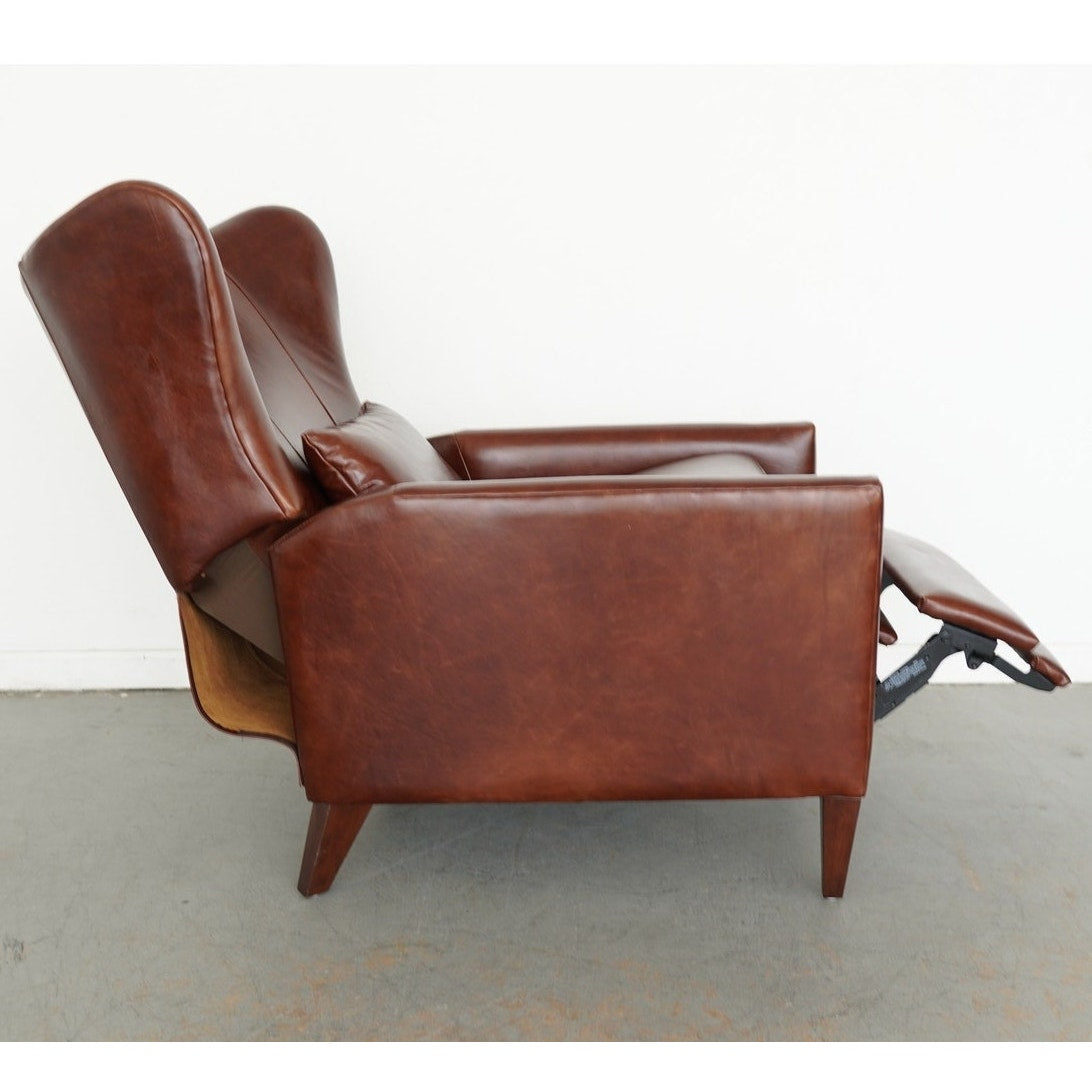 Pottery Barn Champlain Square Arm Leather Recliner