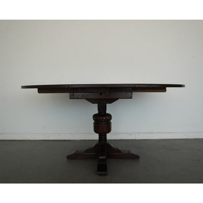Vintage Jaycee English Oak Extendable Pedestal Dining Table