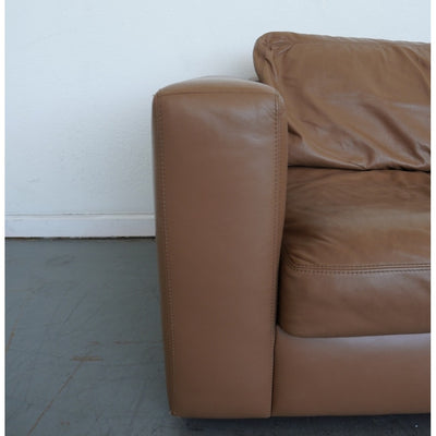 Design Within Reach Reid Leather Sofa & Ottoman