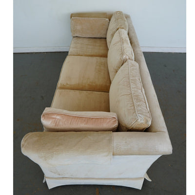 Vintage Drexel Heritage Skirted Velvet Sofa