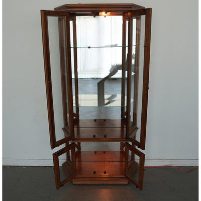 Lighted Curio Cabinet with Glass Doors