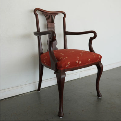 Vintage Mahogany Lyre-Back Armchair