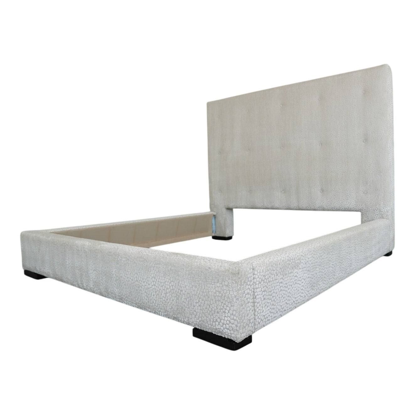 Textured Velvet Upholstered King Bed
