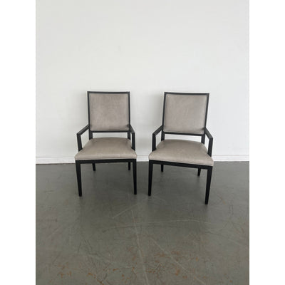 Restoration Hardware French Contemporary Leather Armchairs (Set of 2)