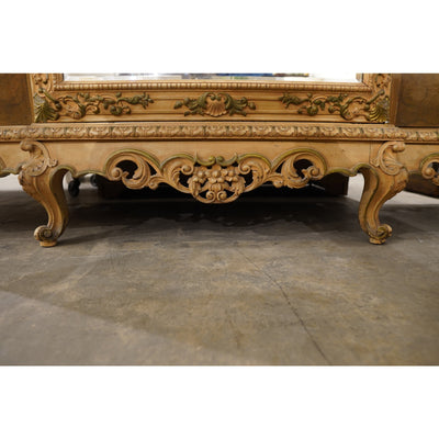 Antique French Rococo Revival Triple Wardrobe Armoire