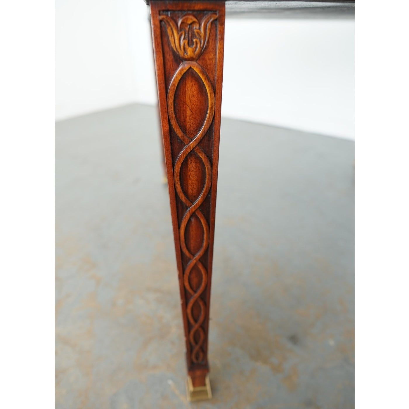 Maitland Smith Green Leather Top Game Table