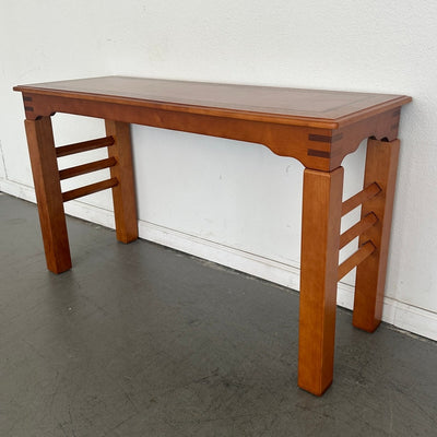 Mixed Wood Console Table with Inlay Top