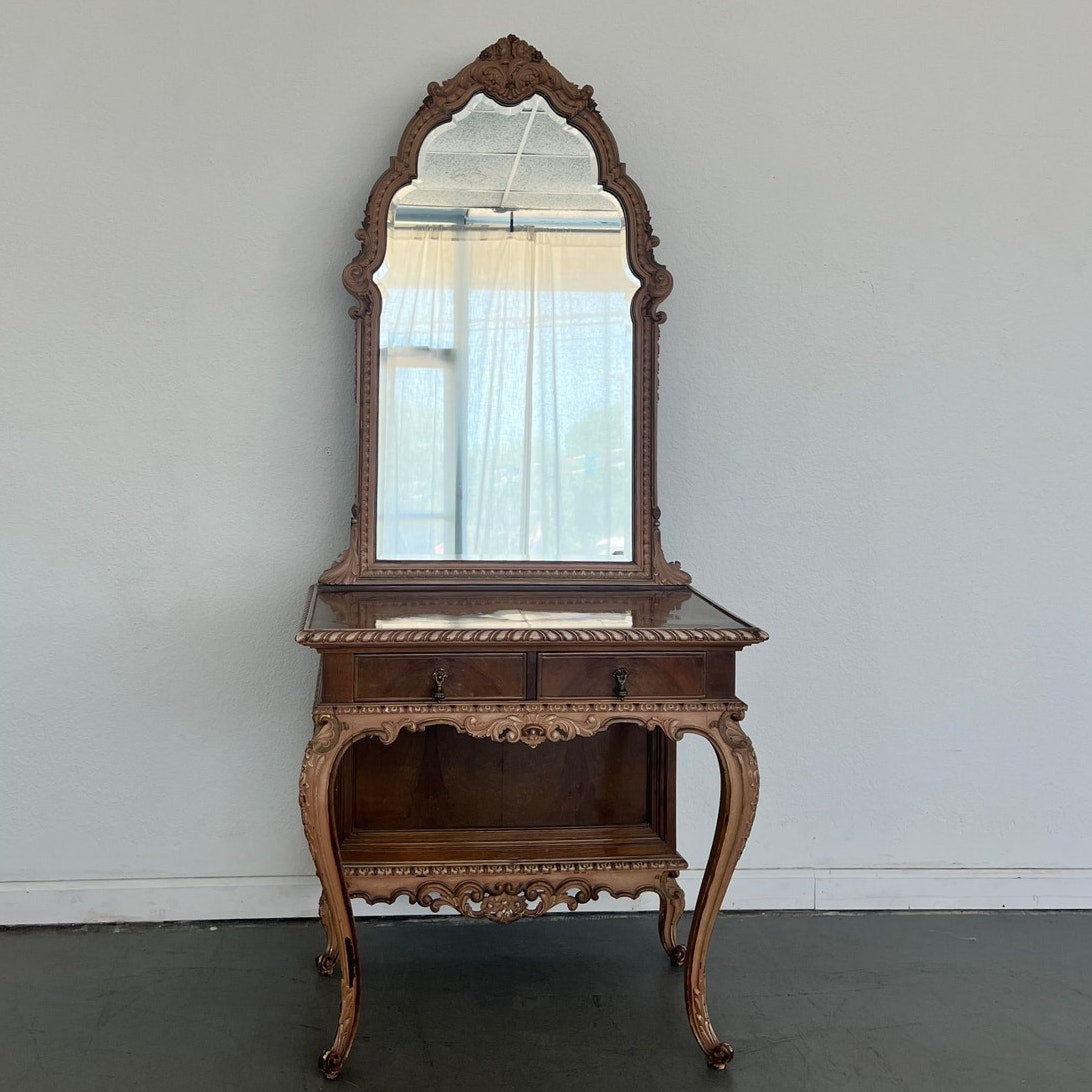 Antique French Rococo Revival Vanity with Mirror