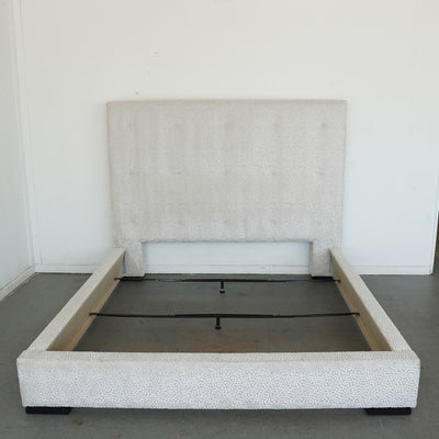 Textured Velvet Upholstered King Bed