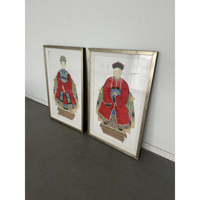 Neiman Marcus Regal Asian Figure Statuette Print I & II (Set of 2)