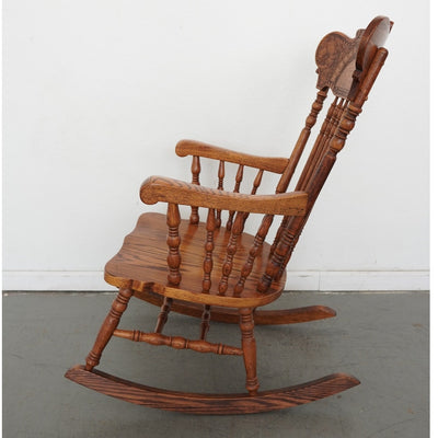 Vintage Carved Oak Rocking Chair