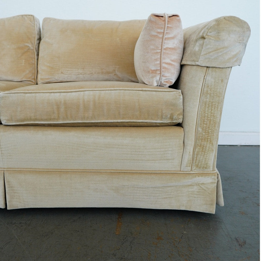 Vintage Drexel Heritage Skirted Velvet Sofa