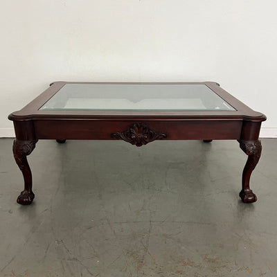 Vintage Henkel Harris Ball & Claw Carved Mahogany Coffee Table