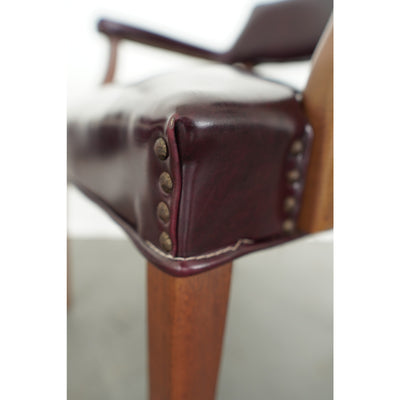 Hickory Leather Co. Burgundy Arm Chairs (Set of 2)