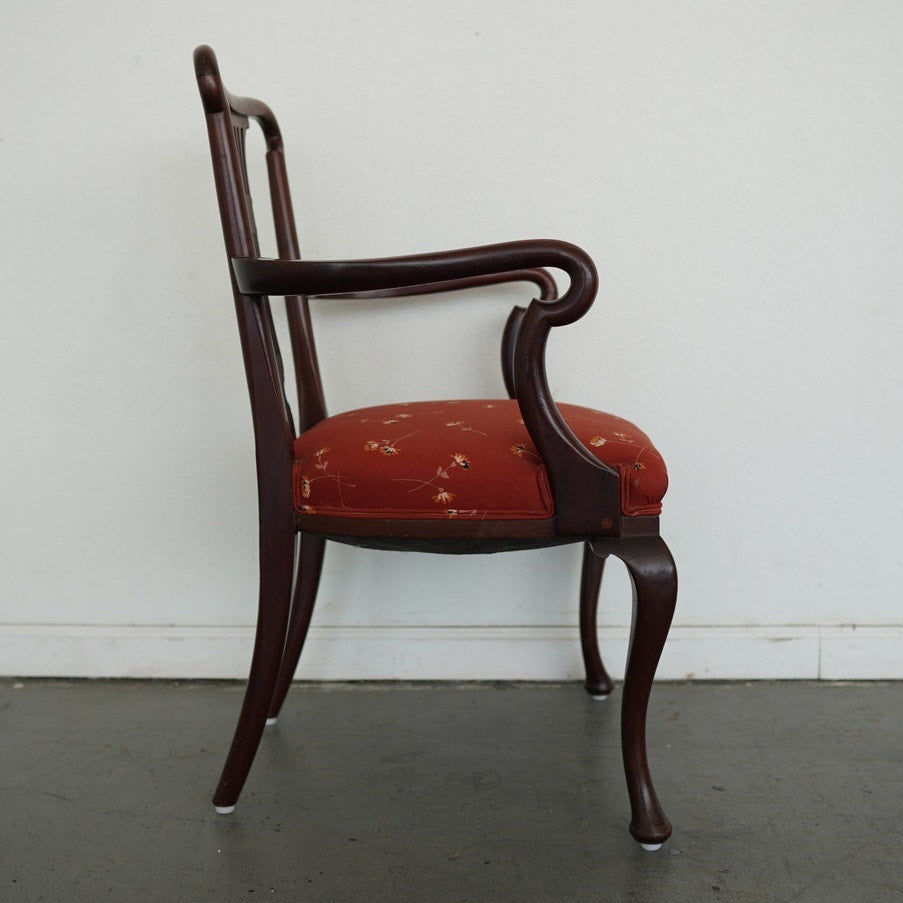 Vintage Mahogany Lyre-Back Armchair