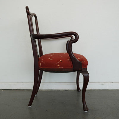 Vintage Mahogany Lyre-Back Armchair