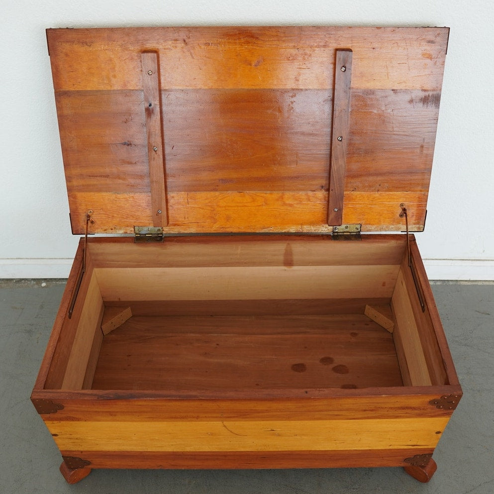 Vintage Rustic Pine Blanket Chest