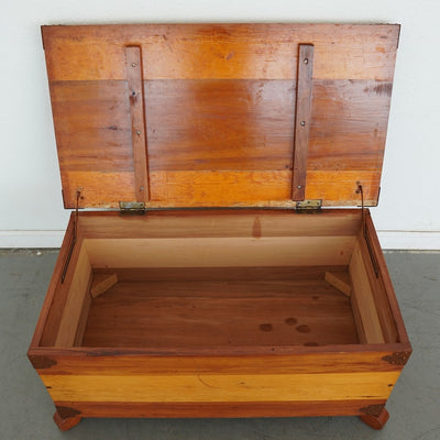 Vintage Rustic Pine Blanket Chest