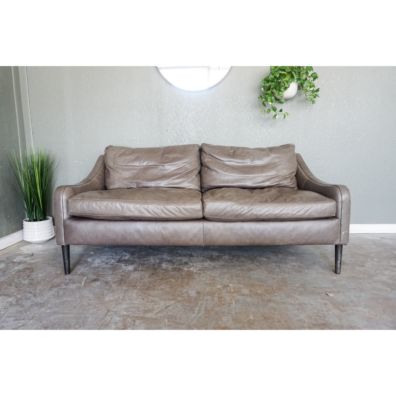 West Elm Hamilton Custom Leather Sofa
