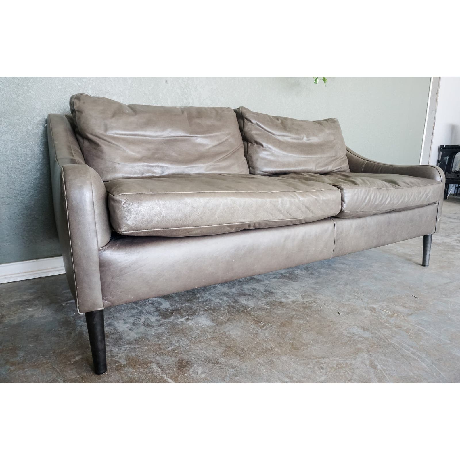 West Elm Hamilton Custom Leather Sofa